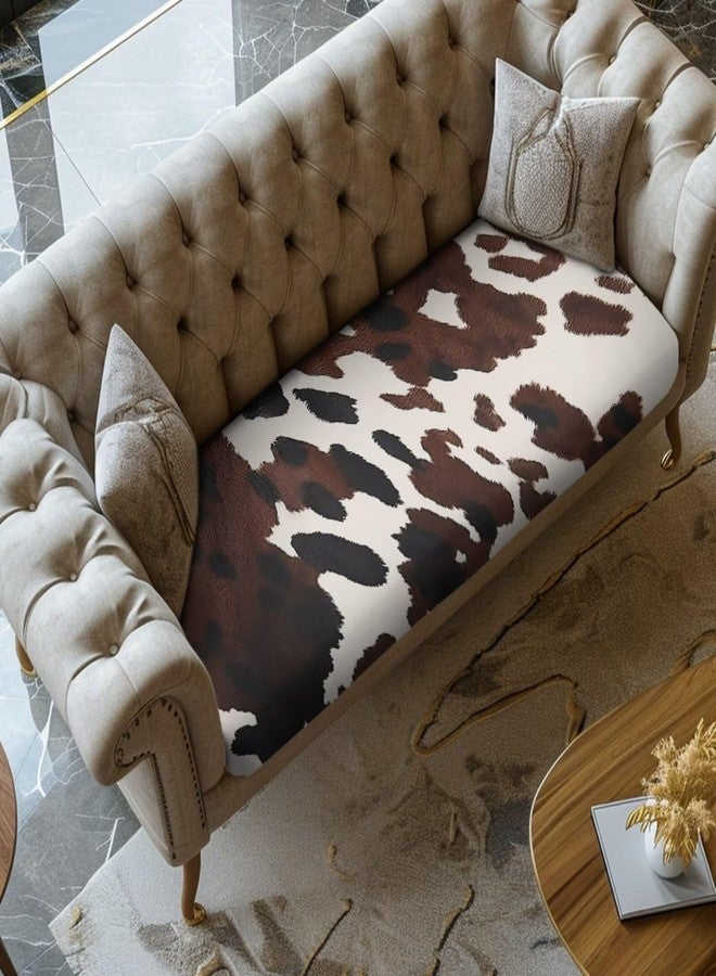 Wanyint Black Brown Cow Print Sofa Seat Cover Protector Soft Dog Couch Cushion Slipcover Universal Sofa Seat Cushion Slipcover for Living Room Decoration, L - Image 2